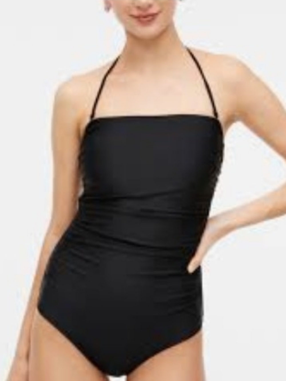 J. Crew Black Ruched One-Piece Swimsuit sz XL NEW - Picture 4 of 9